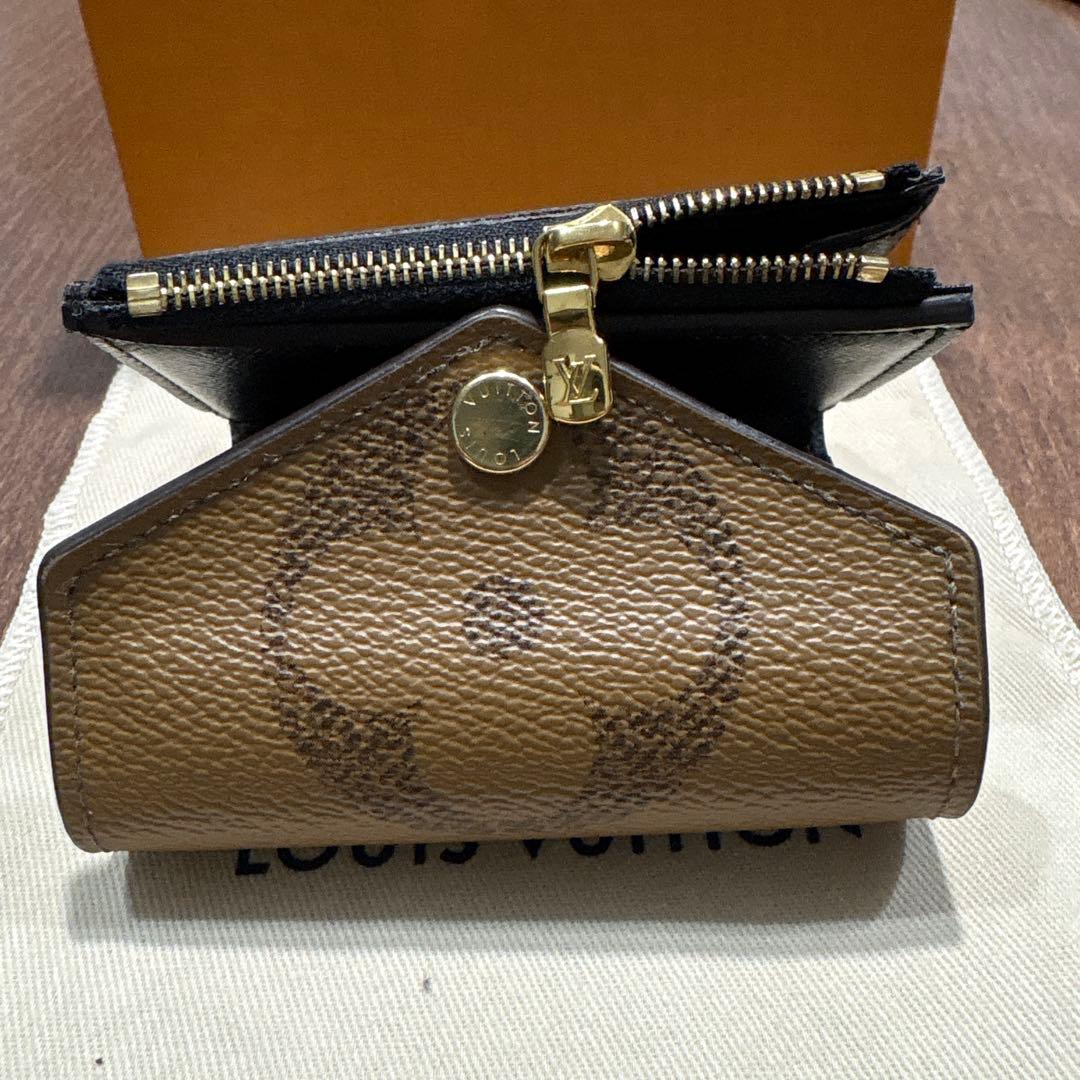 ルイヴィトン モノグラム ポルトフォイユ ゾエ 二つ折り 財布 リバース 茶色