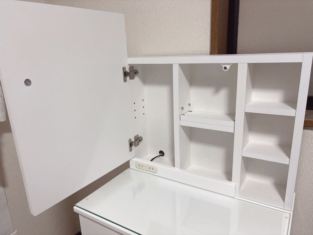 ドレッサー 幅60cm 楽天１位 白 ホワイト クリスタル取手　送料込み