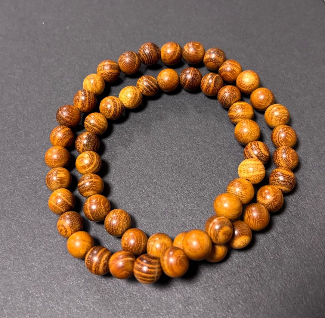 希少木 金絹楠五十四玉ブレスレット