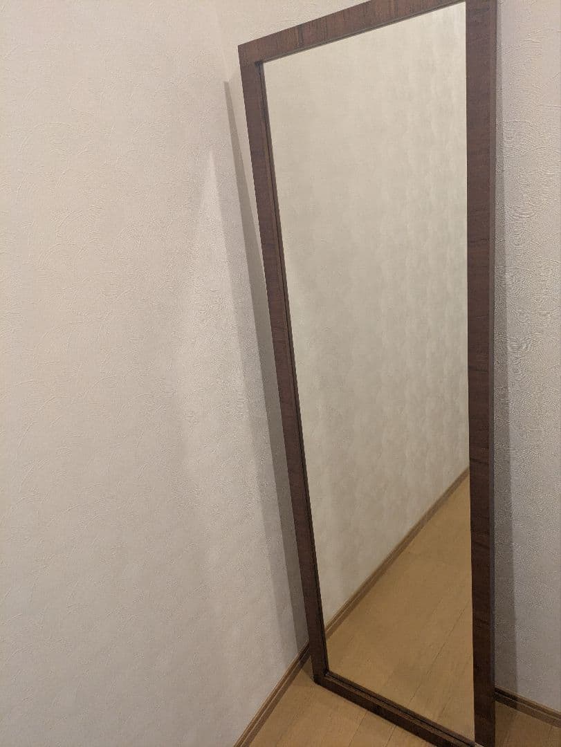 TEAK スタンドミラー ブラウン