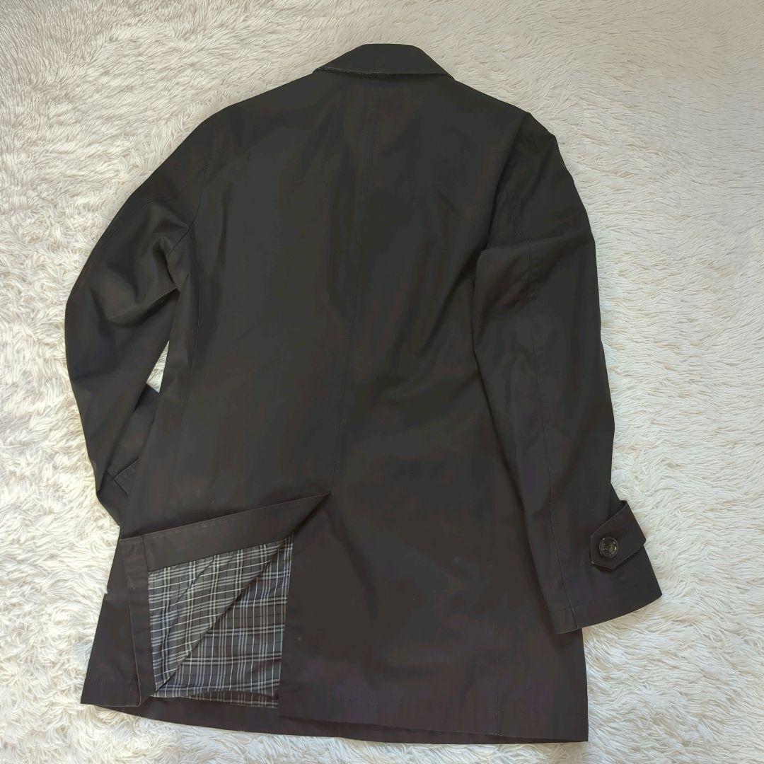 BURBERRY BLACK LABEL ステンカラーコート 黒 L バーバリー