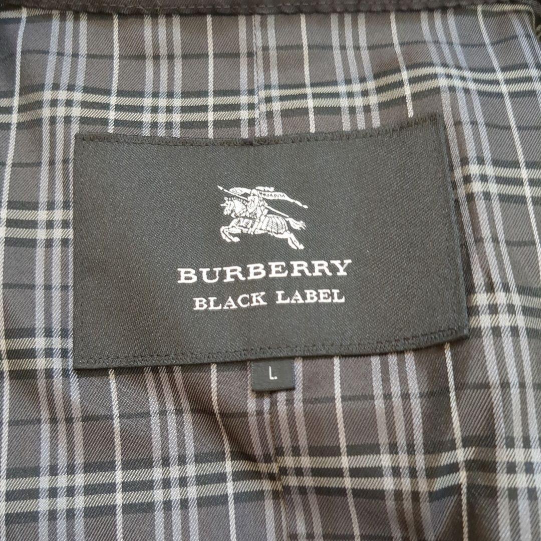 BURBERRY BLACK LABEL ステンカラーコート 黒 L バーバリー