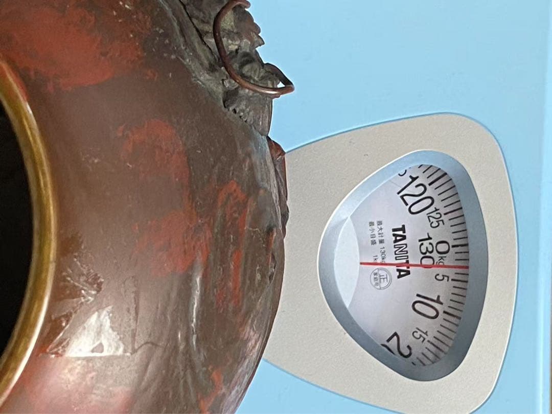 時代物 銅製 雲龍の浮彫 花入 瓮