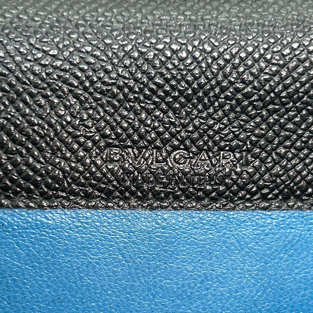 美品✨ブルガリ BVLGARI ロゴリング 長財布 ブラック 黒 シルバー金具
