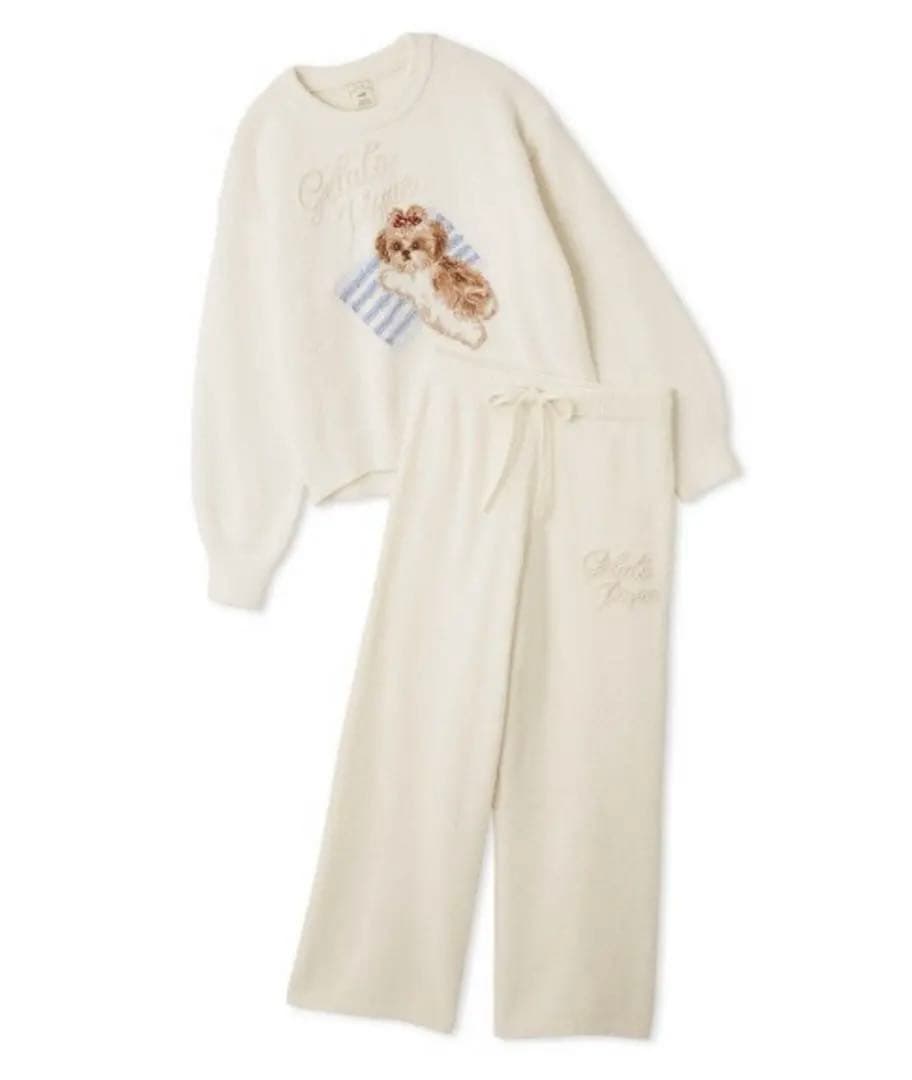 ジェラピケ シーズージャガードプルオーバー＆ベビモコロングパンツセット