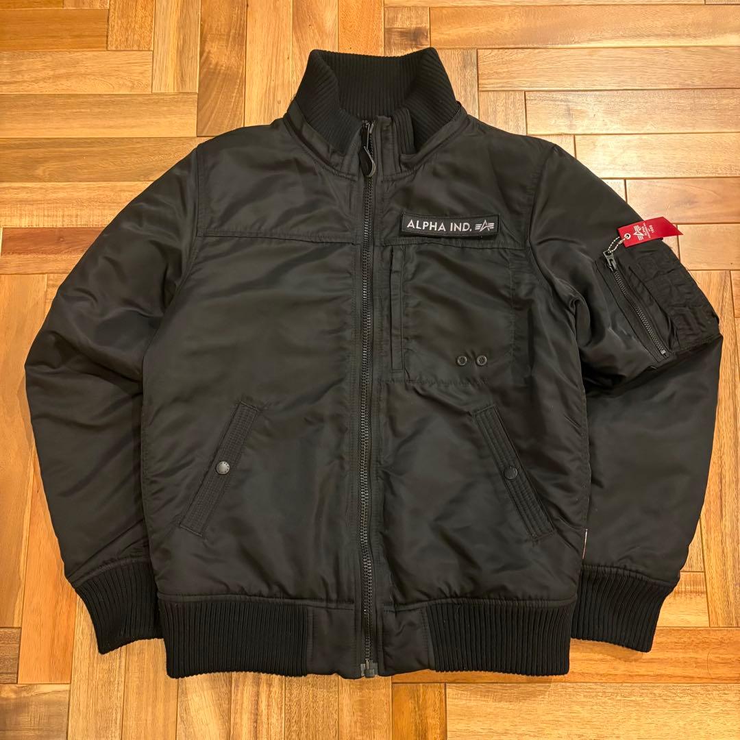 ALPHA アルファ フーデッドリブジャケット フライト MA-1 N-2B 黒