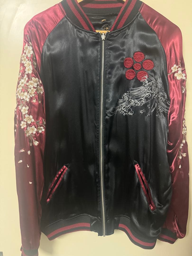 スカジャン大ふへん者キセル 鉄板 桜 ジャケット 花の慶次 XL