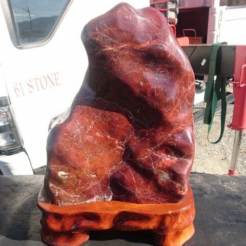 特大紅加茂石 庭石 鑑賞石 原石 置物 オブジェ インテリア 原石