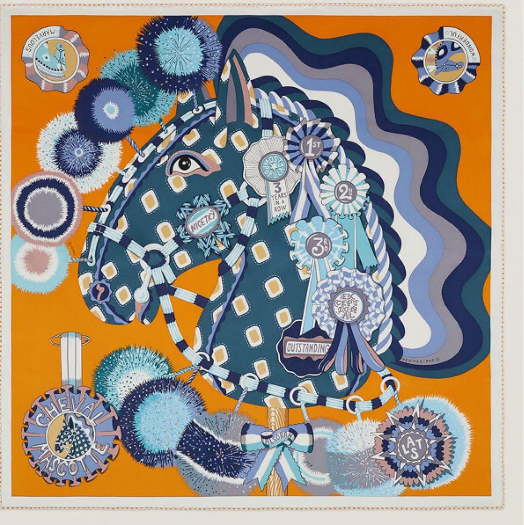 エルメススカーフ　カレ 70 《シュヴァル•マスコット》