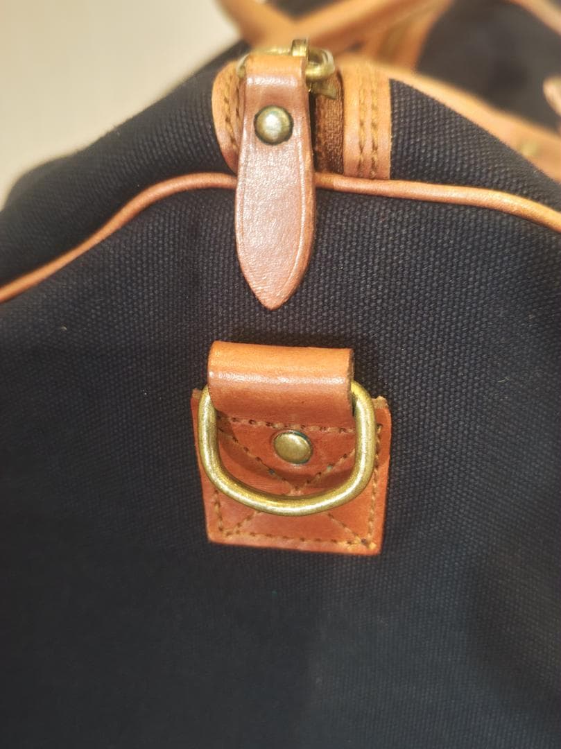 Polo Ralph Lauren ボストンバッグ ナイロン レザー刺繍クマ