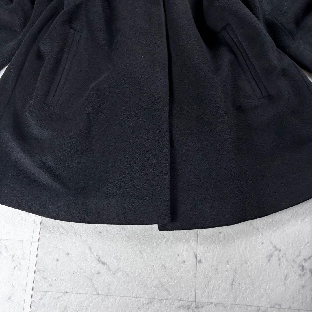 美品 大きいサイズ 44 23区 ロロピアーナ Aライン ロングコート ブラック