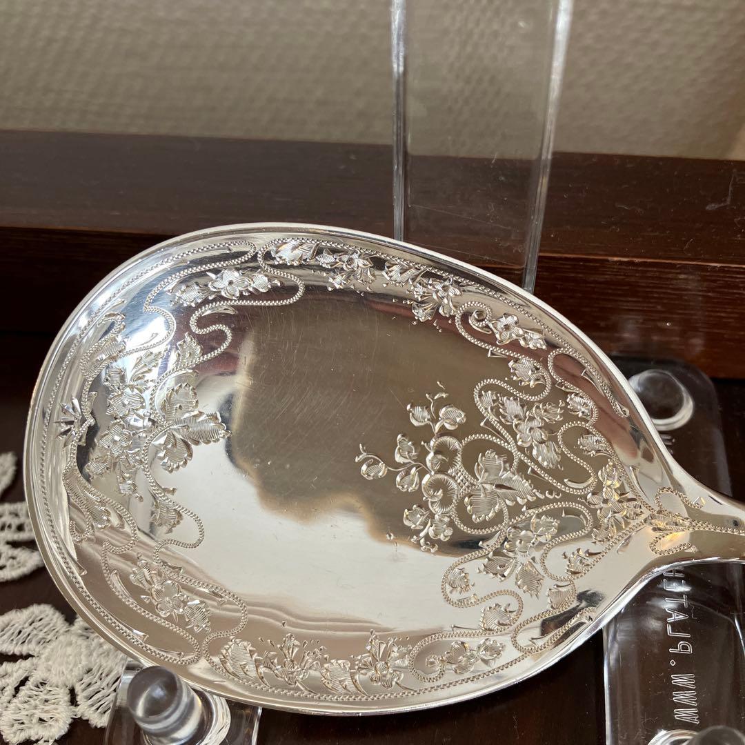 英国アンティーク　純銀　サービングスプーン