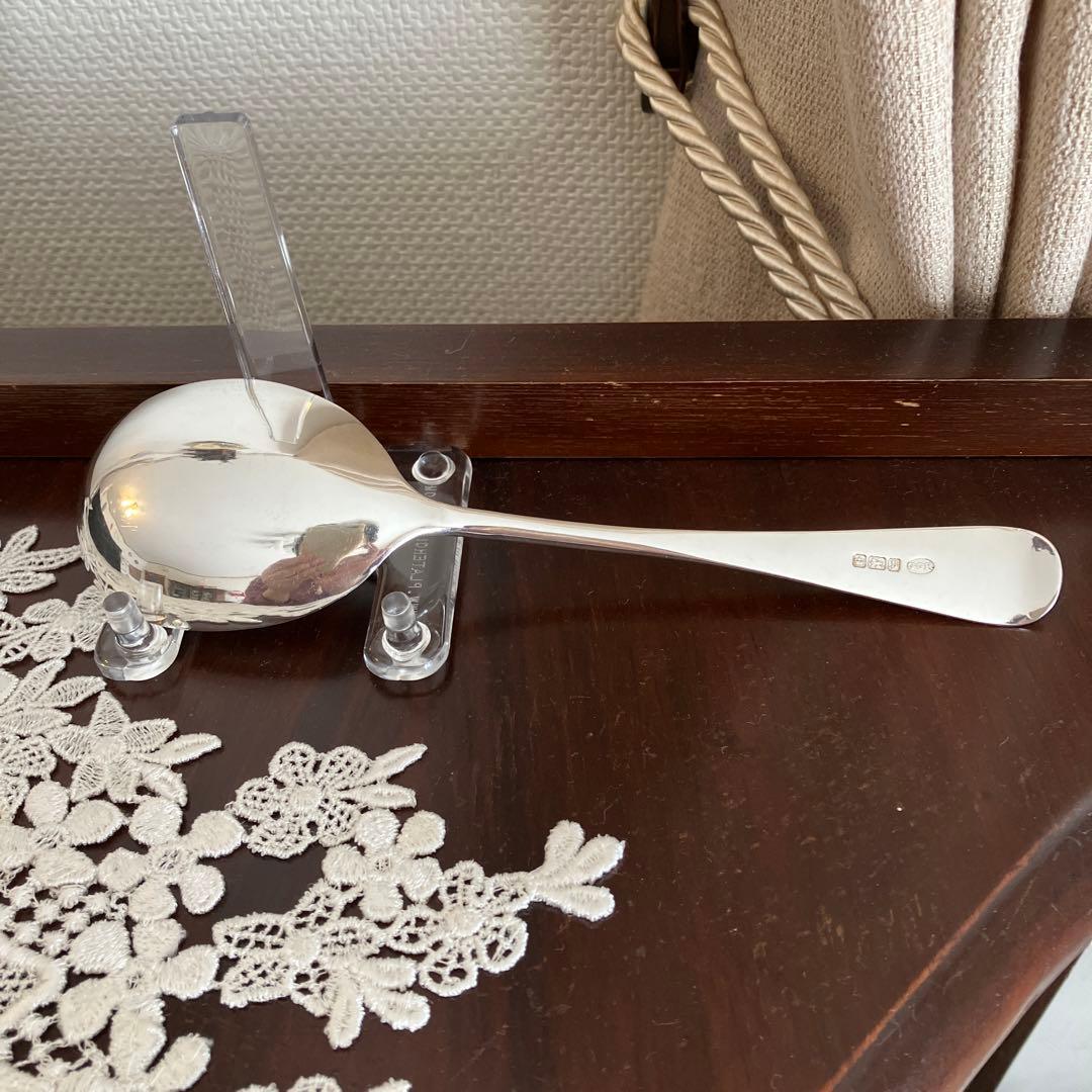 英国アンティーク　純銀　サービングスプーン