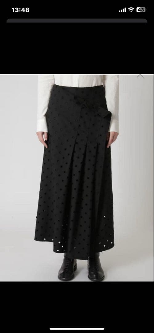 Y's プリーツ ロング巻きスカート