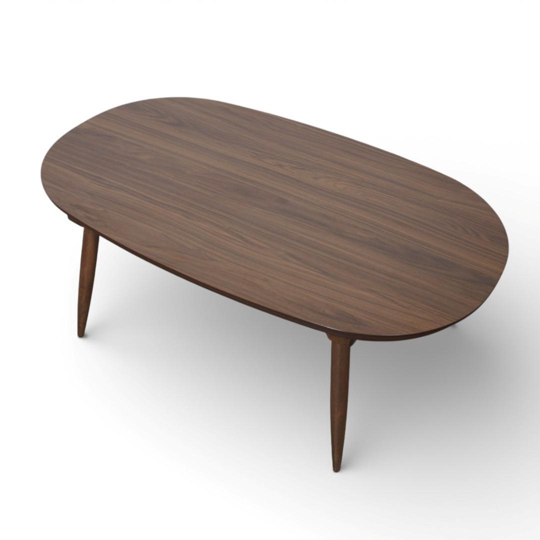 【新品・訳あり】北欧風 楕円形こたつ 100cm×60cm ブラウン 省エネ