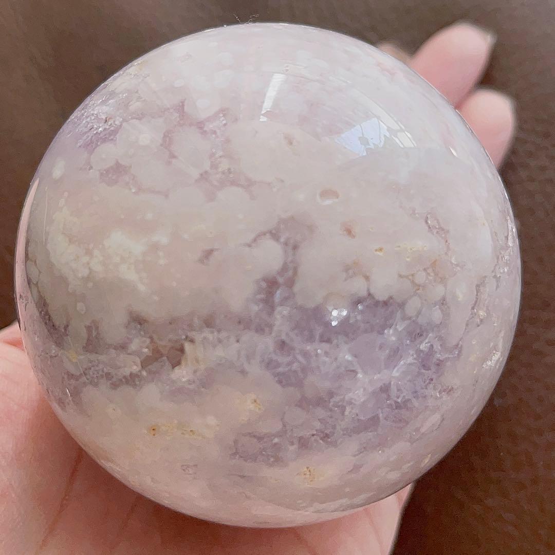 大! 天然石 ジオード アゲート ピンクアメジスト 共生 スフィア キラキラ