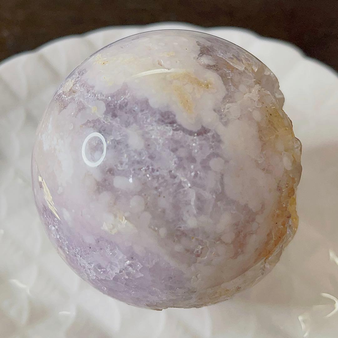 大! 天然石 ジオード アゲート ピンクアメジスト 共生 スフィア キラキラ