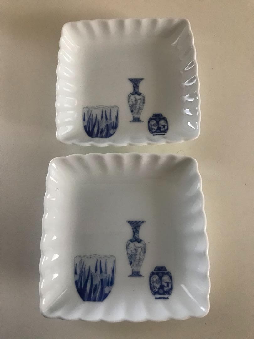 【新品】【深川製磁】ブルーチャイナ ゴブレットマグカップ＆小皿ペア