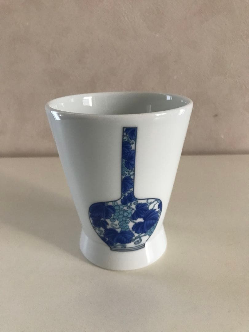 【新品】【深川製磁】ブルーチャイナ ゴブレットマグカップ＆小皿ペア