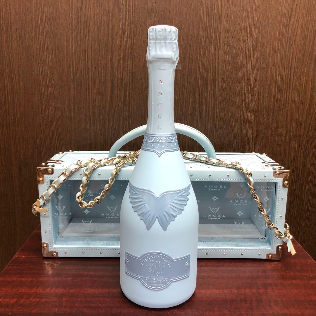 エンジェル ドゥミセック ブルー シャンパン 750ml レザーケース付き