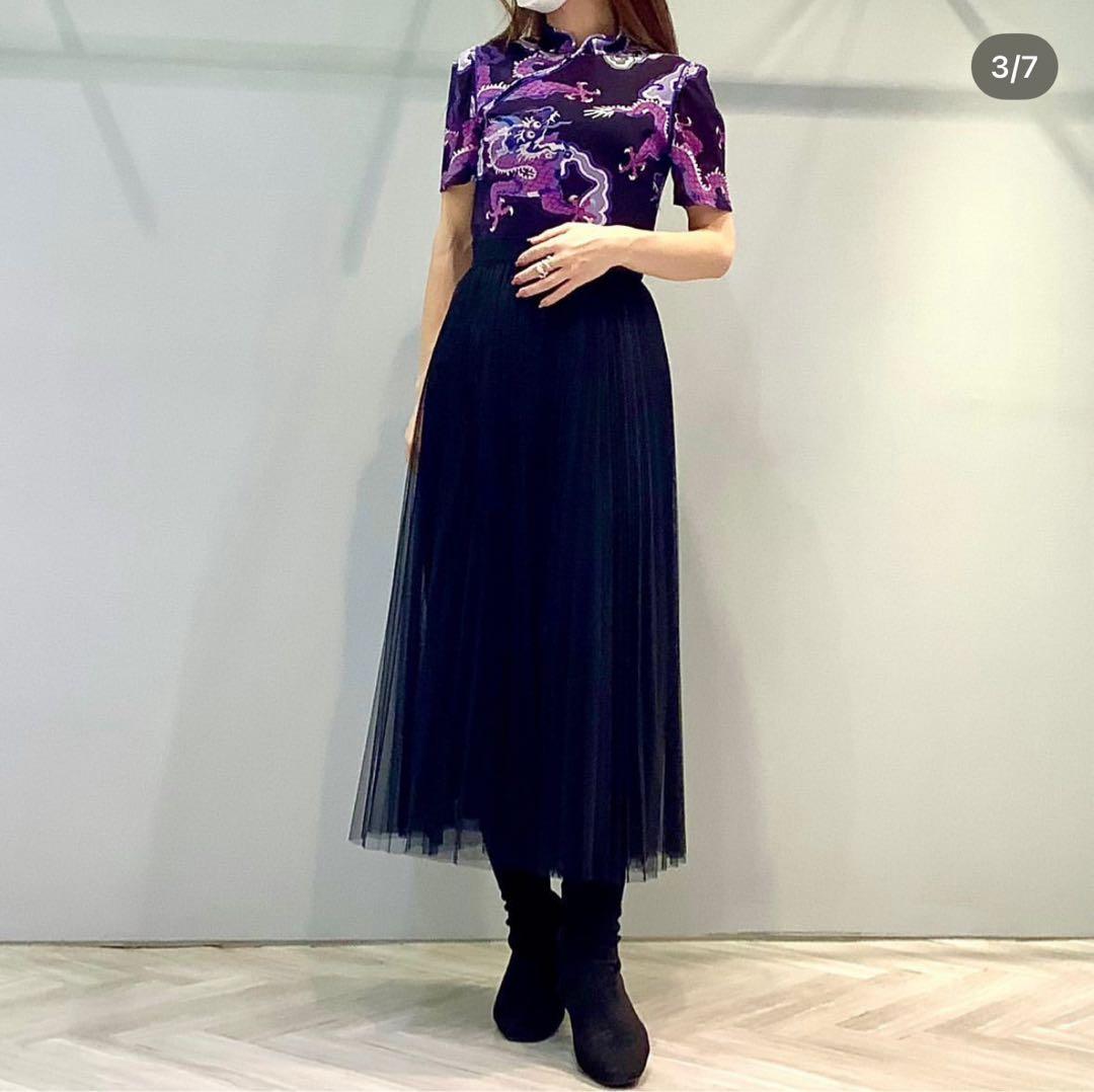 kiki ヴィヴィアンタム　ドラゴンクラウドプリントマオカラーブラウス