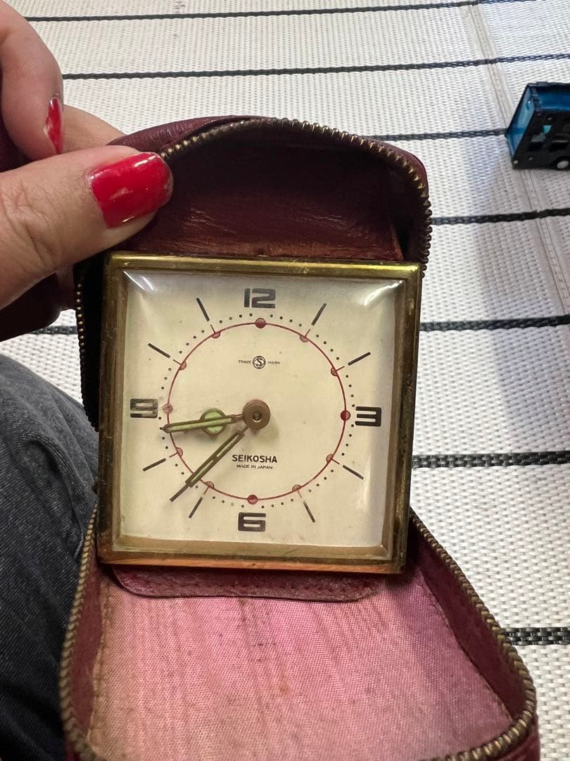 SEIKOSHA スクエア型置時計 ケース付き ヴィンテージ　昭和