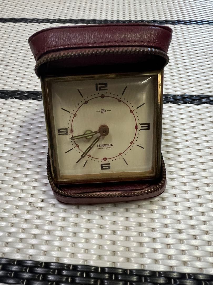 SEIKOSHA スクエア型置時計 ケース付き ヴィンテージ　昭和