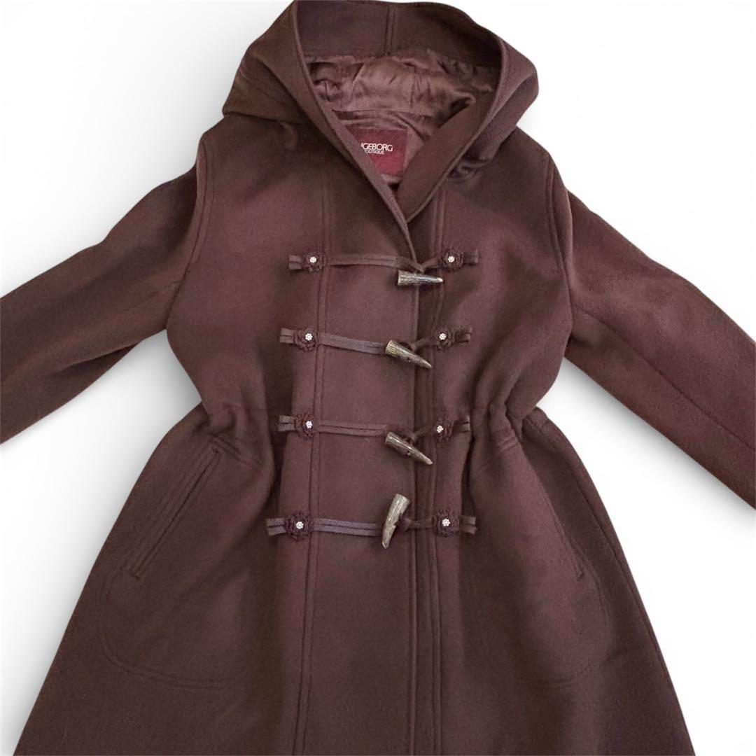 インゲボルグ ダッフルコート 4トグル Aライン　フード付き　ブラウン