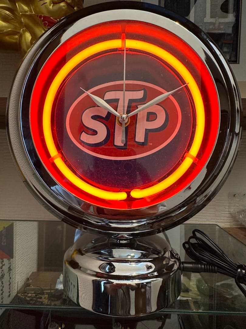 専用‼️ネオンクロック‼️STP‼️ガスランプ‼️アメリカン雑貨‼️ネオン菅置時計‼️