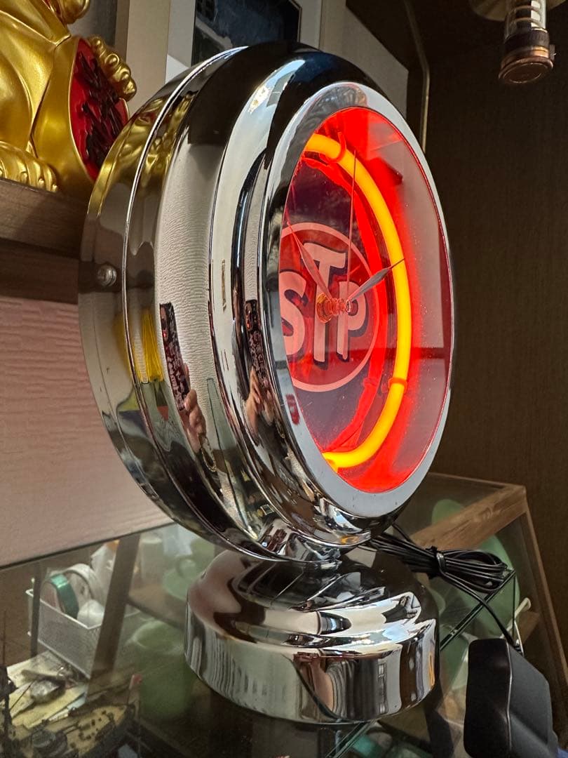 専用‼️ネオンクロック‼️STP‼️ガスランプ‼️アメリカン雑貨‼️ネオン菅置時計‼️