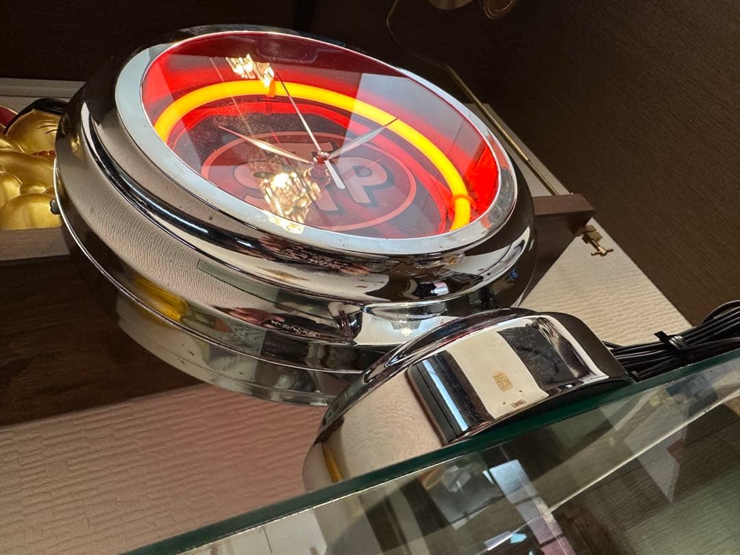 専用‼️ネオンクロック‼️STP‼️ガスランプ‼️アメリカン雑貨‼️ネオン菅置時計‼️