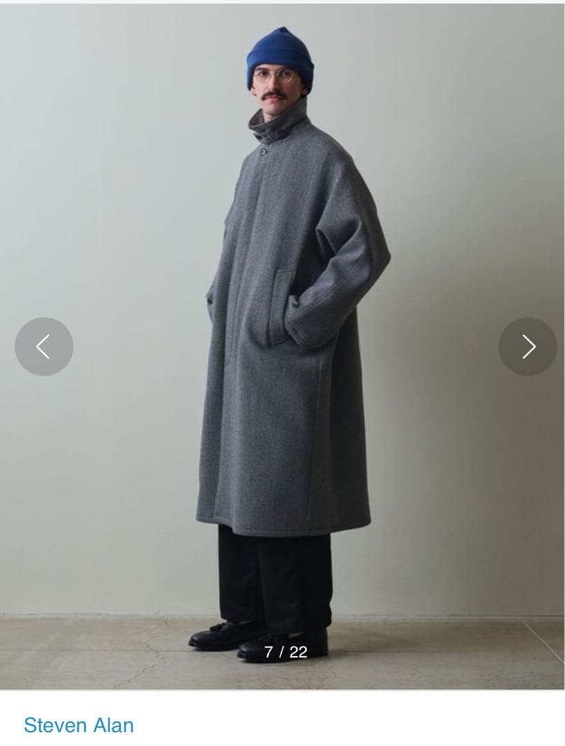 Steven Alanラムズウール ヘリンボーン オーバー バルマカーン コート