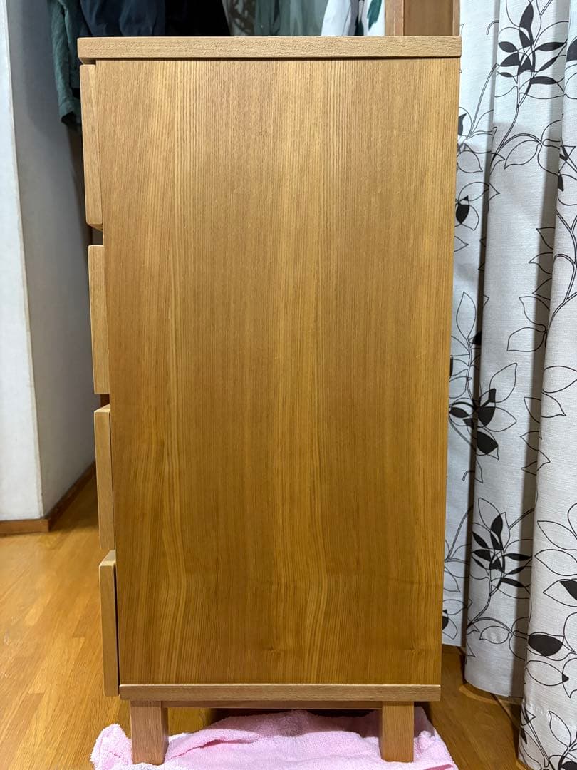 無印良品　タモ材4段チェスト　廃盤品　たのメル便で発送