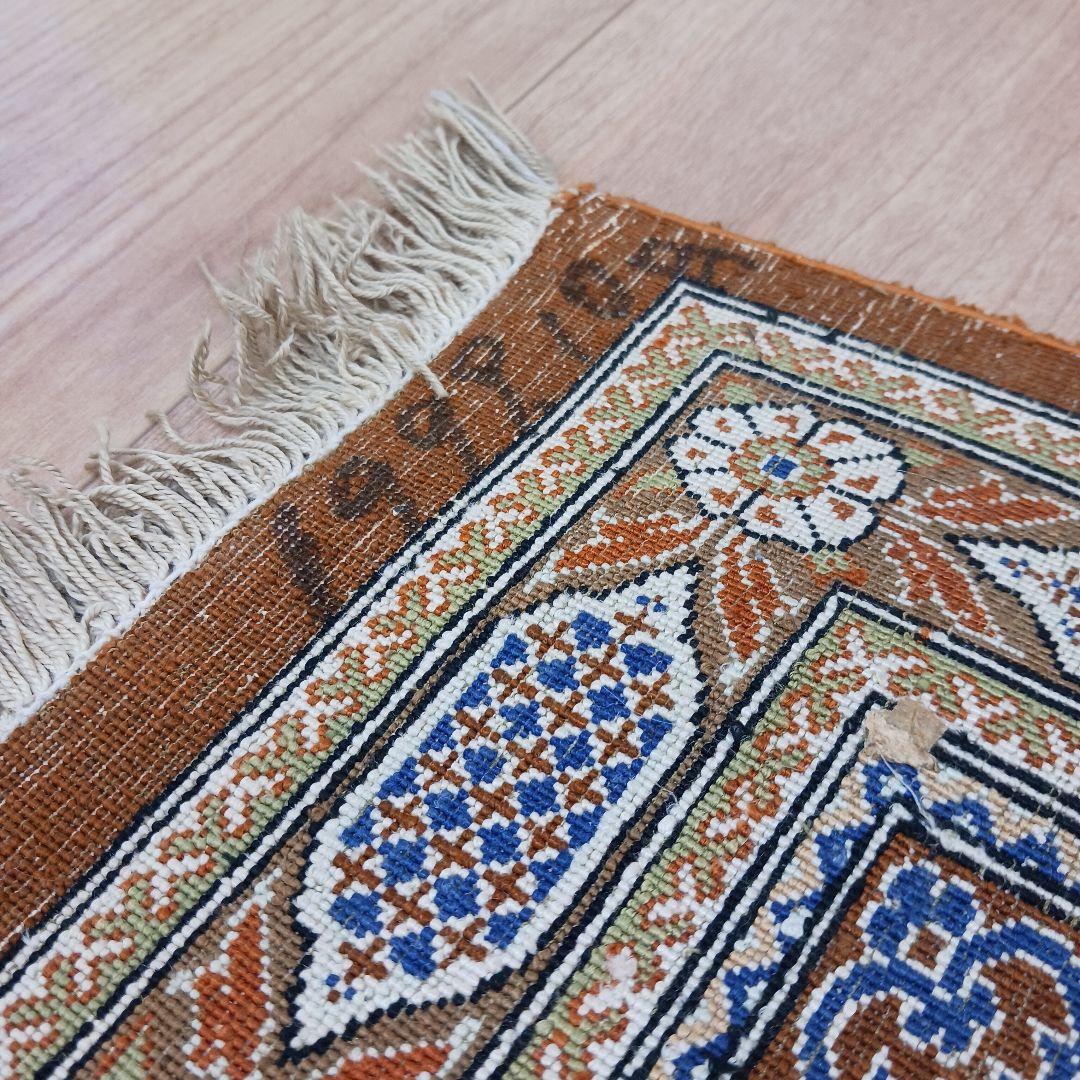 Y3327 ペルシャ絨毯 クム ババイ工房 シルク100% 手織100万ノット