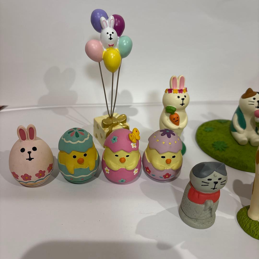 コンコンブル　春の置物セット　鶯、イースターエッグ