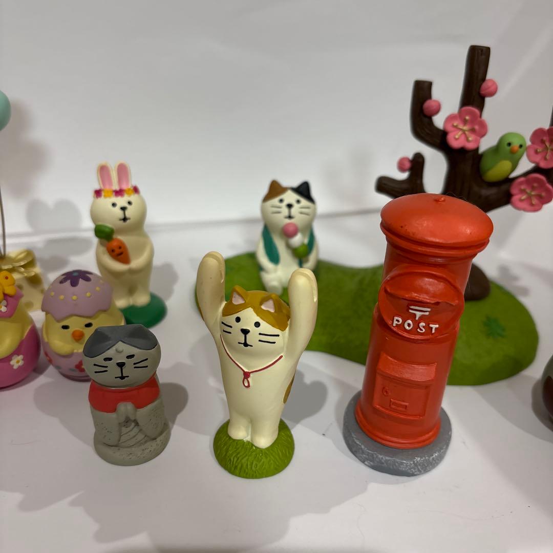 コンコンブル　春の置物セット　鶯、イースターエッグ