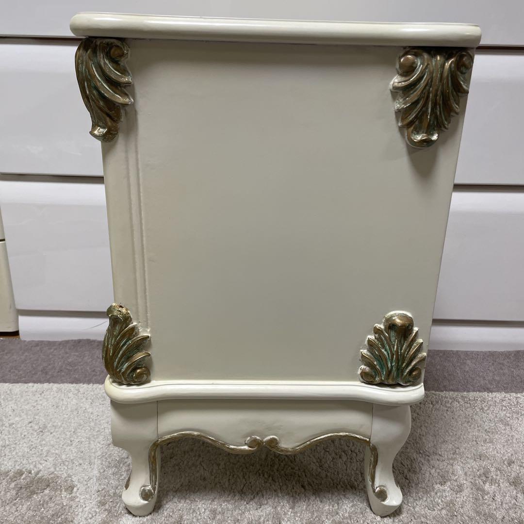 T*Ｋ様 4段 チェスト 55cm クラック仕上げ 白家具 姫系アンティーク 猫