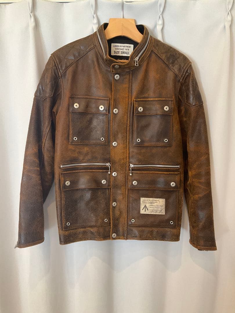 ※ nomiy※ブラウンレザージャケット　ビンテージ加工　M65