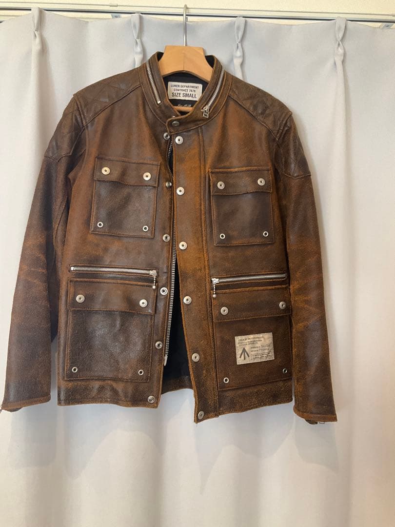 ※ nomiy※ブラウンレザージャケット　ビンテージ加工　M65