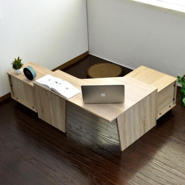 【新品・送料無料】パソコンデスク ロータイプ コーナー デスクセット