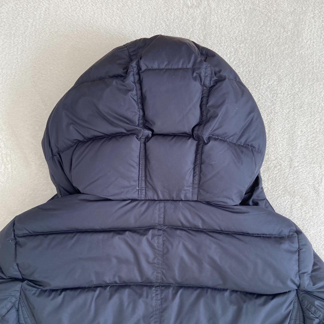 かわいいウサギBurberry ロングダウンコート　濃紺　メガチェック　M