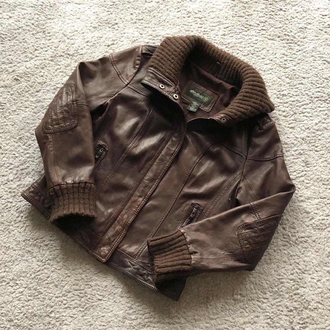 ☆超希少/羊革！【Eddie Bauer】エディーバウアー　ラムレザージャケット
