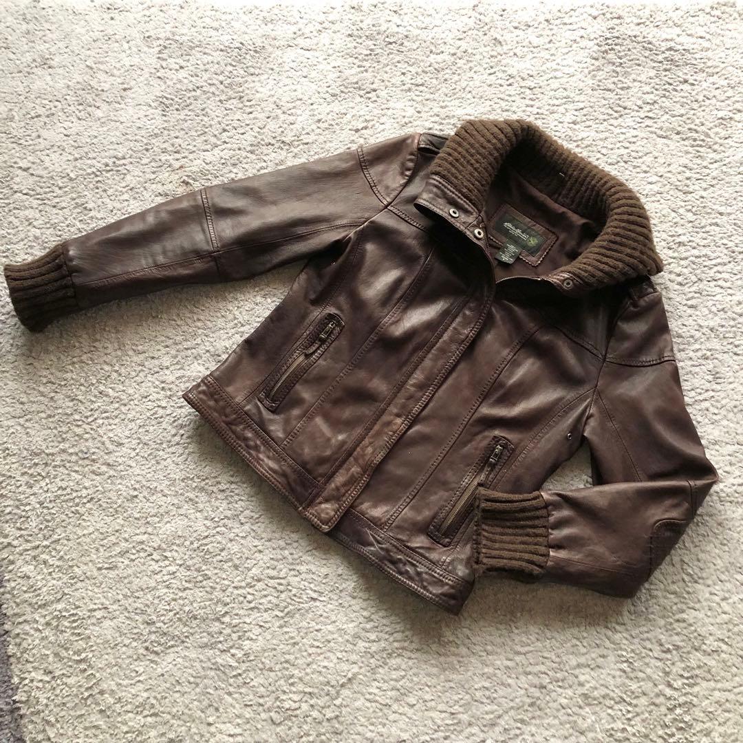 ☆超希少/羊革！【Eddie Bauer】エディーバウアー　ラムレザージャケット