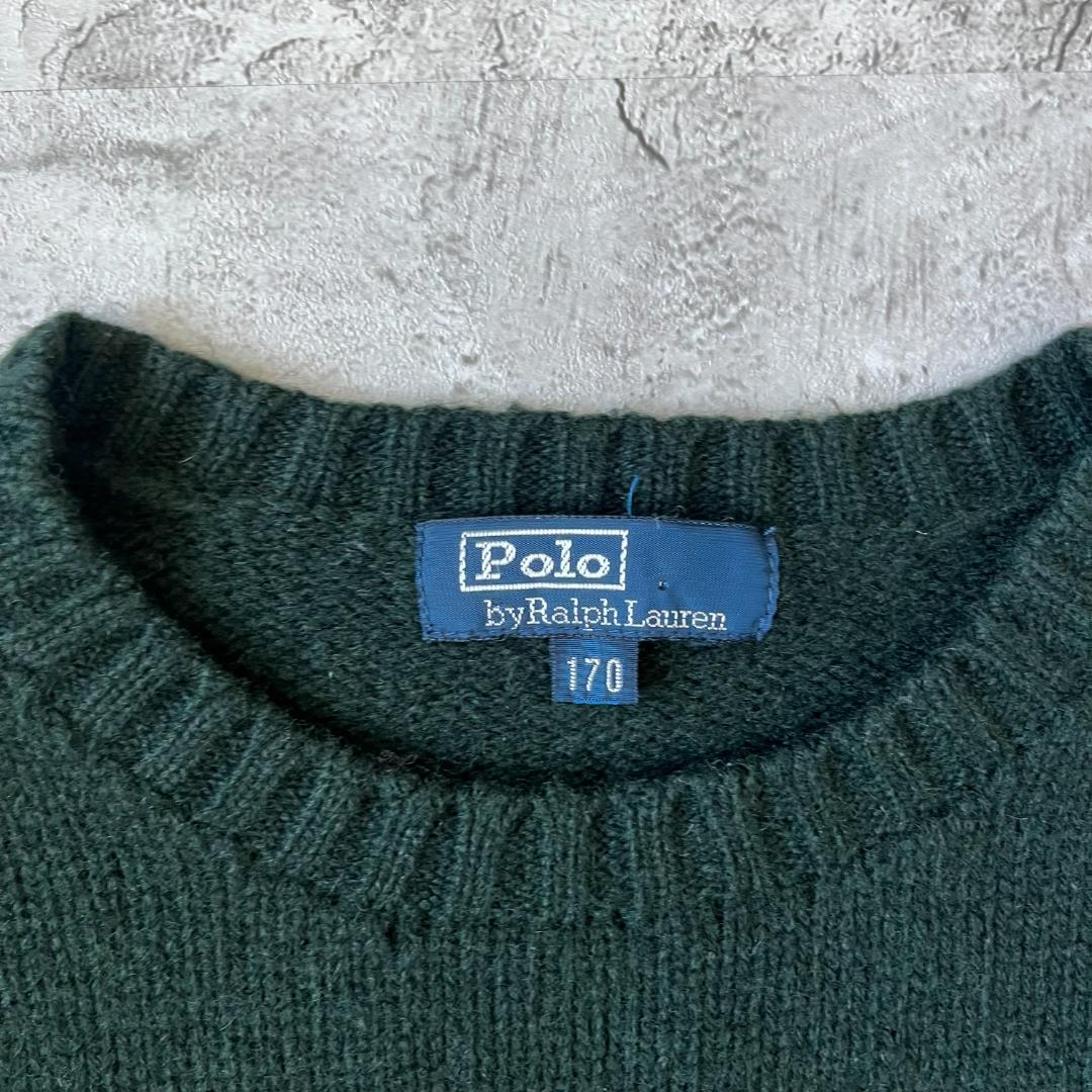 N*s様 希少 90s ポロラルフローレン 犬刺繍 総柄 ウールニット セーター