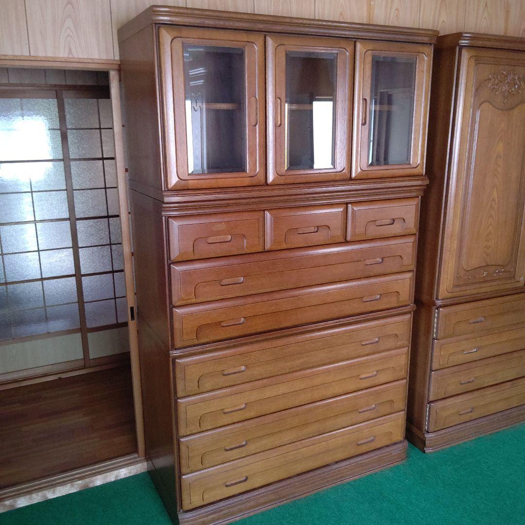 府中 桐製家具 収納チェスト 開き収納セット