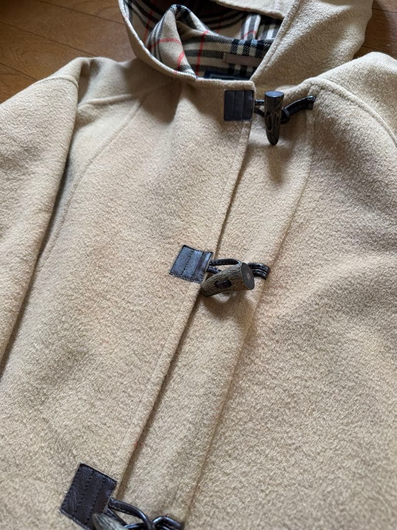 バーバリーズ ロングダッフルコート カシミヤ ダブルフェイス ノバチェック 38