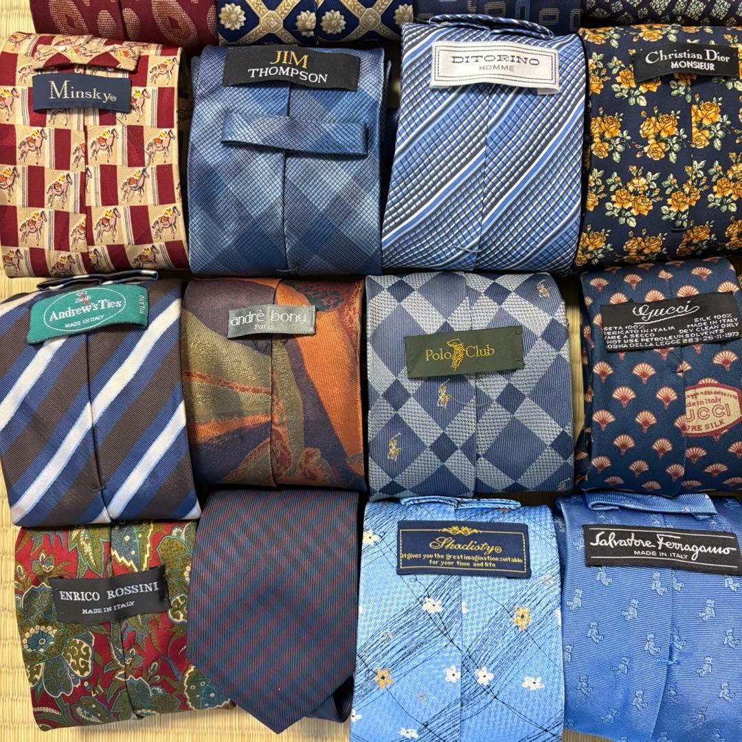 ハイブランドネクタイ 50本セット 全てシルク バーバリー エルメス まとめ売り