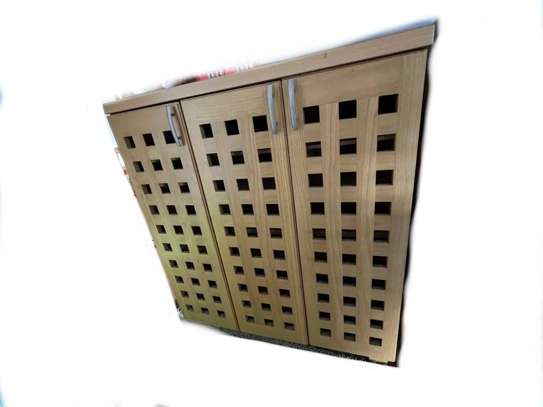 ナチュラルウッド系 脚付きシューズボックス　ラック　下駄箱