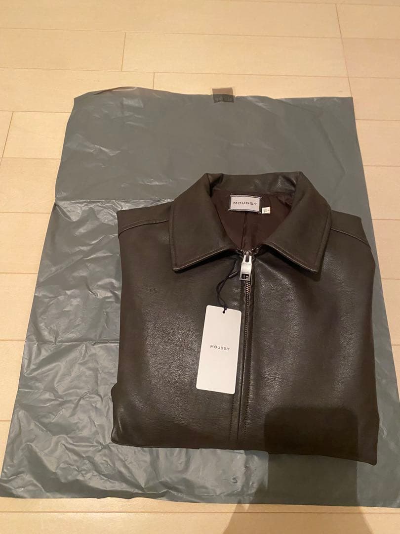 moussy マウジー　レザーオーバージャケット　レザーブルゾン　ダークブラウン