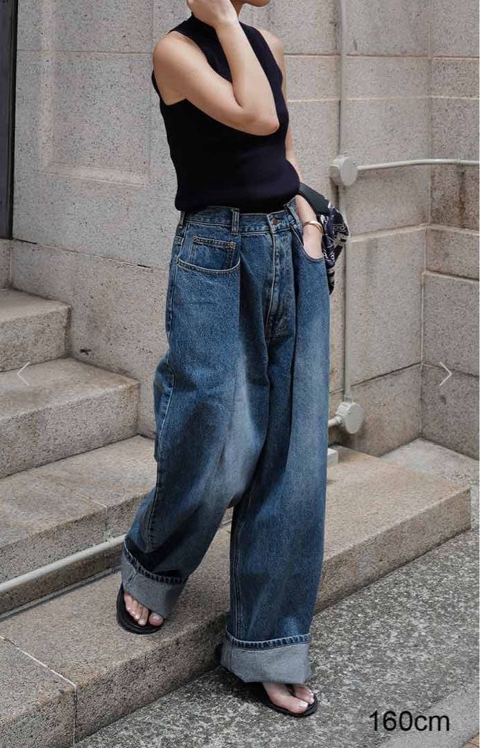 machattウエストタックデニム【ブルー】